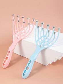 头皮按摩器，手持式头部按摩工具，头部按摩爪，适合在办公室、家庭水疗中心进行深度放松和缓解压力 - 彩色 - 查看 7