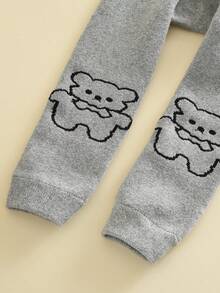 1件秋冬季保暖加厚紧身裤，卡通印花保暖婴儿裤袜