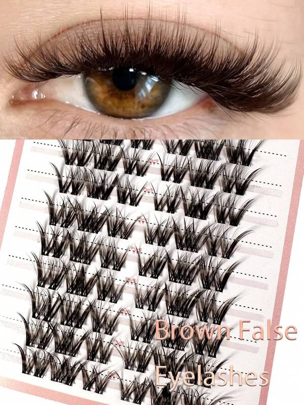 2025 Nuevo Set de 10 filas/60 piezas de pestañas en racimo estilo zorro y gato con rizo D de 12 mm, pestañas en racimo de 9, 11, 13 y 15 mm para un aspecto natural, pestañas postizas transparentes con tallo en ángulo para maquillaje de festivales, estilo asiático