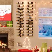 Xcosrack Estante de vino montado en la pared organizador de almacenamiento de vino desmontable 12 botellas Negro