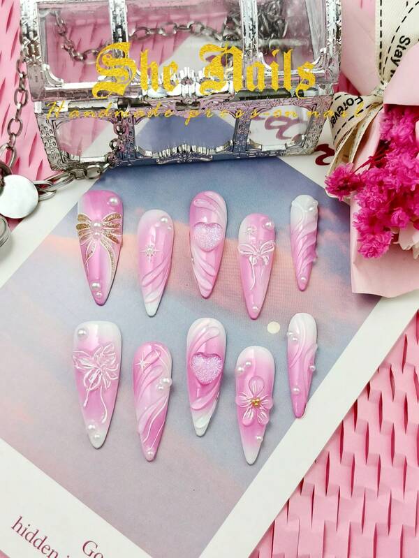 Halloween Month New Collection: 10pcs Glossy Eye-Catching Luxurious Gold Armor French Middle Eastern And Western Gothic Palace Style Long Square Shaped Press On Nails . Bright Green Nail Face, 3D Hand Drawn Relief Craftsmanship, 3D Small Gold Beads Decoration, Unique Style, Eye-Catching Colors, Excellent Workmanship, This Month's New Model.