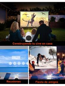 proyector con WiFi y Bluetooth, Aplicaciones integradas, proyector portátil Inteligente con rotación de 180°, Piedra Clave automática, Compatible con HD/USB/TV Stick/Smartphone/Laptop - Tipo de Enchufe A USA (110-127V) - Ver 10