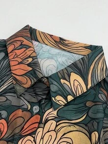 Women's Fashion Loose Casual Comfortable Retro Print Shirt