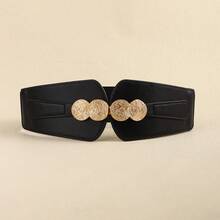 1pc Women's Elastic Waist Belt, Stretchy PU Leather Waist Band Decoration For Dresses, Versatile & Fashionable