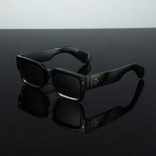 Men's Oversized Square Glasses - Heavy Round/Non-Prescription Glasses, Non-Prescription Thick Black Frame Suitable For Street Style, Formal Occasions And Daily Use - Retro Modern Men's Glasses (Multiple Colors Available) - Suitable For Shooting And Parties - Fashionable Rectangular Frame, Glossy Surface, Simple Design, Lightweight And Comfortable,  Accessory For Casual Outings - 1件 灰黑色 - 查看 1