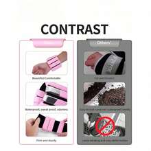 2pcs Wrist Or Ankle Weight Set,Black & Pink,Silicone Waterproof Adjustable Intensity Bands, Wearable Weighted Bracelets, Comfortable Fitness Equipment For Running, Fitness, Yoga & Swimming