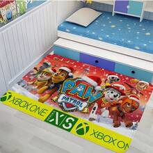 1/3/4 piezas Alfombras con temática de Paw Patrol navideña, agrega magia alegre a tu habitación; adecuada para sala de estar, dormitorio, etc.
