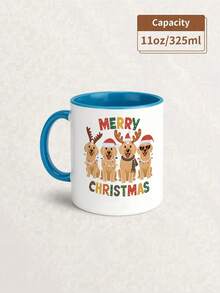 1pc 11 Ounce Ceramic Cup - A Mug With A Merry Christmas Golden Retriever, The Perfect Cup For Coffee Lovers, And An Ideal Holiday Gift For Thanksgiving, Birthdays, Or Christmas Parties. Multi Functional Tea Cups For Hot And Cold Drinks, Wedding Or Valentine's Day Gifts, Cute Winter Beverage Containers, Fun Household Kitchen Items - Christmas Decorations, Cute Dogs Wearing Christmas Hats! " - Multicolor - View 20