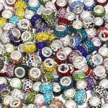 10pcs/Pack Shambhala Crystal Multi-Color Large Hole Beads 14mm, Fashionable Rhinestone Colorful Shiny Y2K Beads, Suitable For Handmade DIY Bracelet Necklace Jewelry Craft, Charms, Phone Chains, Key Chains