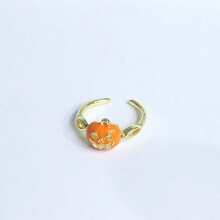 1pc New Color Dripping Oil Pumpkin Ghost Face Skull Ring Halloween Opening Ring