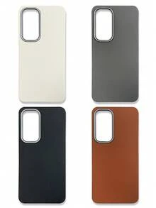 4-Pack Luxury Leather Texture Phone Cases, Compatible With IPhone & Galaxy, Black, Grey, Brown, Beige - Multicolor - View 41