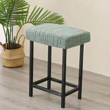 1PC Jacquard Chair Seat Cover Elastic Rectangle Bar Stool Slipcover Stretch Anti-Dirt Dining Chair Case For Kitchen Restaurant Home
