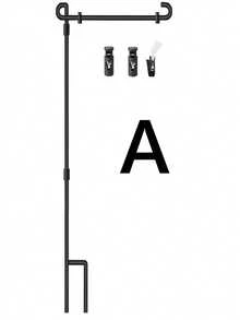 Garden Flag Stand, Premium Garden Flag Pole Holder Metal Powder-Coated Weather-Proof Paint With One Tiger Clip And Two Spring Stoppers Without Flag