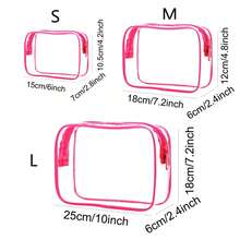 12/6 حقيبة شاطئ صيفية مجموعة أكياس مستحضرات التجميل الشفافة من البي في سي مع سحاب ومقبض، حقيبة سفر محمولة، حقيبة منظمة للرحلات والعطلات، ضروريات السفر، اكسسوارات السفر، حقيبة مستحضرات تجميل مقاومة للماء للسفر للحمام، سعة كبيرة للرجال والنساء