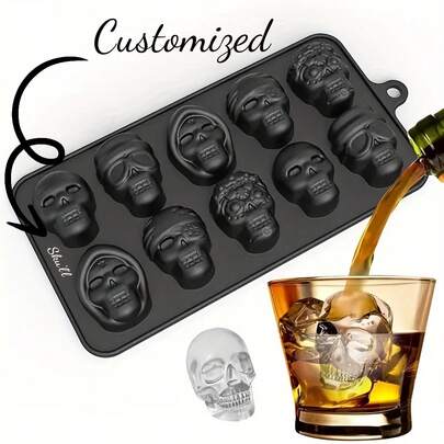 Custom 10-Pack Skeleton Silicone Chocolate Mold Fruit Gelatin Pudding Candy Ice Cube Molds For Fondant Cake Decorations Baking