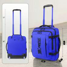 17 Inch Underseat Carry On Luggage Airplane Approved Water-Resistant Small Softside Rolling Suitcase Lightweight Personal Item Travel Duffle Bags - Màu xanh lam - Xem 2