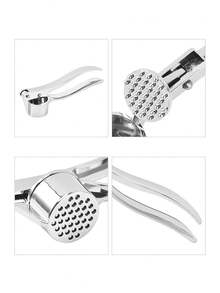 1 pieza Prensa de ajo de acero inoxidable, Trituradora de ajo circular de acero inoxidable, Picador de ajo, Fabricante de pasta de ajo para el hogar, Machacador manual, Exprimidor de jengibre de cocina, Accesorio de herramienta manual