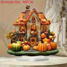 ديكور منزل اليقطين بطراز بوهيمي - من الاكريليك، مناسب للعرض على المكتب في المنزل أو المكتب أو المقهى - ديكور مثالي للخريف وعيد الشكر