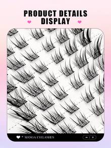 Asiteo 60pcs C-Curl Foxy Eye Cartoon Eyelash Cluster, Anime Fairy Eyelash Extension, Delicate Individual Lashes, Natural Cluster Eyelashes - C - Xem 4