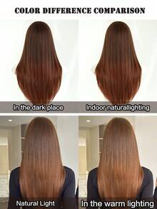 NICKY WALL 优雅 - 24 英寸分层亚麻棕色渐变色假发，适合女士长直发，带刘海，高密度蓬松合成耐热纤维假发，适合日常佩戴、音乐节派对使用 - 亞麻棕 - 查看 6