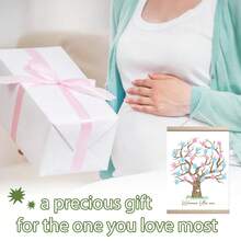 12x15 Inch Fingerprint Tree Canvas Guest Book, Gender Reveal Party Decorations, Baby Shower Party Supplies, Creative Gift