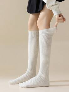 1/3/5 Pairs Solid Color Double Needle Knitted Wool Comfortable Warm Indoor Ankle Socks - Multicolor - View 3