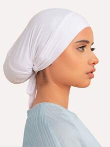 1pc Women's Multicolor Solid Color Elastic Drawstring Adjustable Base Hat Headscarf, Suitable For Daily Life, Gift For Mother, Lover, Friend