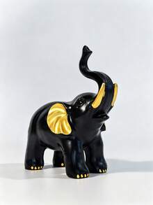 2pcs/1pc Gold Elephant Ornaments, Resin Animal Statue Arts And Crafts, Home Decoration Ornaments, Living Room Desktop, Office Desktop Layout, Winter Christmas And New Year Decoration Best Gift Birthday.