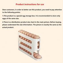 四层大容量鸡蛋收纳盒，冰箱侧门鸡蛋架，鸡蛋保鲜盒，冰箱鸡蛋架。采用优质PP材质制成。适用于冰箱储存，节省空间，厨房必备保鲜工具。