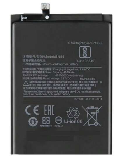 Batería pila para Redmi 9, Note 9, Note 9 Pro, Note 10 Pro modelo BN54, repuesto smartphone original alta duración, funcionamiento estable