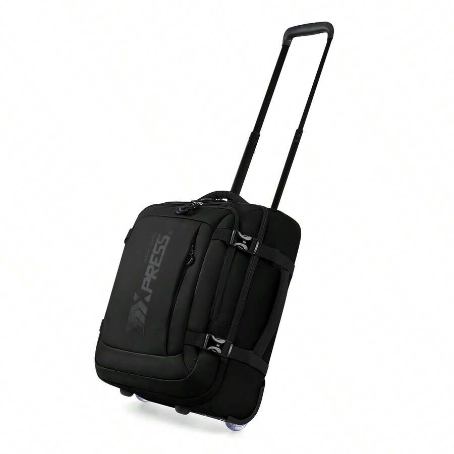 17 Inch Underseat Carry On Luggage Airplane Approved Water-Resistant Small Softside Rolling Suitcase Lightweight Personal Item Travel Duffle Bags - 黑色 - 查看 1