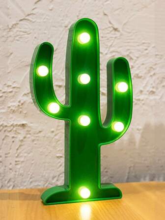 1 pieza Luz de noche con forma de cactus linda, luz de noche para decoración de escritorio de dormitorio, luz de noche para decoración de mesita de noche, luz de noche para decoración de habitación infantil, luz de noche para decoración navideña, adecuada como regalo para amigos