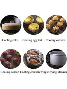 Rejilla Enfriadora para Hornear Galletas Pasteles Tortitas Antiadherente - Negro - Ver 6