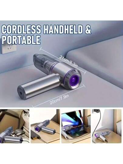 Car Ho hold Stofzuiger Cleaner Portable Wireless 20000PA High Power Mini In Compressed Air Dust Collector, Hair Dryer Pump held Brushless Motor Cars, Homes, Offices, Camping view 2
