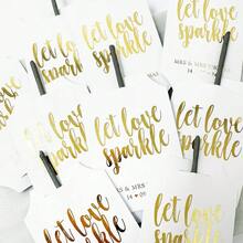 50 pezzi Etichette personalizzate per sparkler da matrimonio con foil dorato (sparkler non inclusi), etichette fai-da-te con nome e data, adatte per matrimoni, feste e celebrazioni