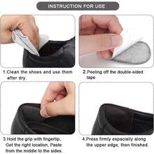 Dr.Foot Heel Grips For Men And Women, Self-Adhesive Heel Cushion Inserts Prevent Slipping, Rubbing, Blisters, Foot Pain, And Improve Shoe Fit - 2pairs + Extra 1 Shoe Horn (Black) - Black - View 5