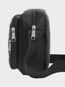 韩版休闲大容量多层防水斜挎包牛津布包男女商务包收纳钱包 - 黑色 - 查看 3