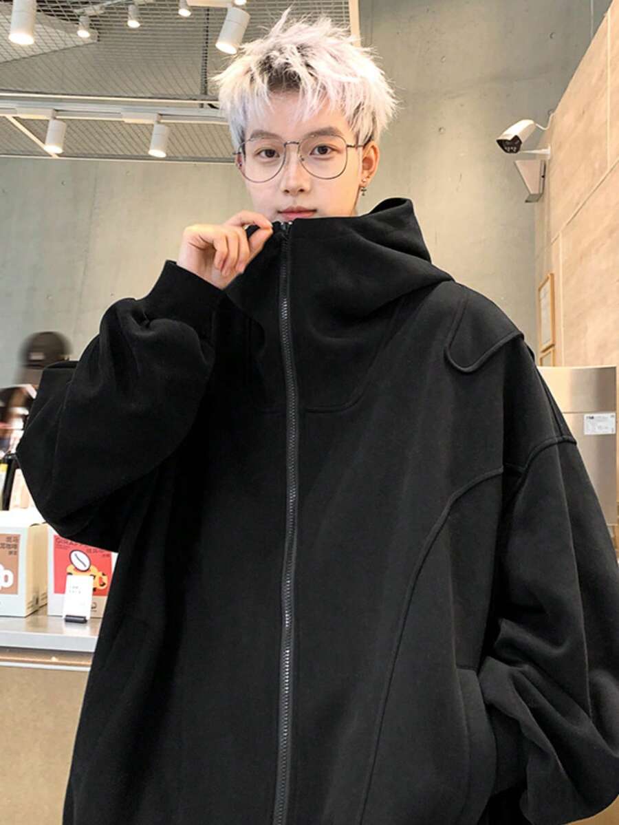 Men Zip-Up Hoodies - Black - View 1