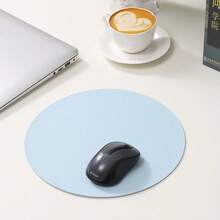 1pc Small Round Single/Double-Sided Solid Color Mouse Pad, Non-Slip Computer Office Gaming Desk Mat For Women