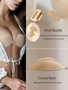 3 Pares de Sutiãs Adesivos Respiráveis e Ultrafinos - Sutiã Sem Alça Invisível com Push-Up de Silicone para Casamento/Yoga, Tampas de Mamilo Antiderrapantes