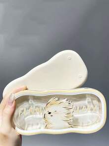 1pc Solid Color Acrylic Wavy Eyeglasses Case, Portable Eyewear Storage Box, Suitable For Glasses And Other Small Items, Suitable For All Seasons