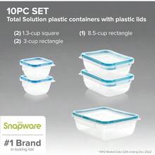 Snapware Juego de aperitivos 16 piezas, plstico - Contenedores redondos con tapas hermticas apilables - 16 piezas 2 tazas, 1 taza - Apto para lavaplatos, congelador y microondas - Paquete de 5 + Tamaños mixtos - Ver 3
