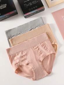 Set 3 Braga Pantaleta Tipo Faja Cintura Alta Efecto Reductor Compresión Vientre Abdomen Plano Moldeador Glúteos Efecto Firmes Cómodos Duraderos Máximo Confort Ajustables - Multicolor - Ver 1