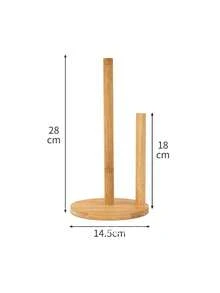 Soporte para toallas de papel de bambú, dispensador de toallas de papel de cocina, soporte para toallas de papel para encimera, soporte para rollos de toallas de papel de bambú, soporte para servilletas en el escritorio, estante para toallas de cocina, estante para pañuelos en la cocina, comedor, restaurante, soporte para envoltorio de plástico, artículos para la mesa, almacenamiento de cocina, organizador, soporte estándar para rollo para gabinete, soporte con base antideslizante - Multicolor - Ver 8