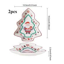 1 zestaw talerzy sałatkowych w kształcie choinki, przystawek, naczyń obiadowych, ceramicznych, zmywarki, zestaw talerzy w kształcie choinki i serduszek, biało-czerwono-zielonych, idealnych na spotkania towarzyskie, przyjęcia, dania świąteczne, zestaw ceramicznych talerzy o średnicy 6 lub 8 cali, przystawki, świąteczne smakołyki, małe talerze obiadowe, ceramiczne talerze, klasyczne świąteczne naczynia do serwowania w kuchni - do mikrofalówki i zmywarki