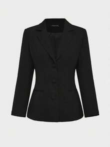 2pcs/Set Elegant Basic Slim Fit Blazer Jacket + Ankle-Length Pants, Suitable For Business, Commute And Daily Wear