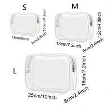 12pcs Transparent PVC Zipper Makeup Bags - High Quality Cosmetic And Toiletry Storage Pouches, Ideal For Travel, Bathroom And Holiday Essentials. Bathroom Accessories, Makeup Bag, Cosmetic Bag, Travel Essential, Large Capacity, Big Makeup Bag, Christmas Gift, Storage Bag, Travel, Women's Gift, Women's Travel Essential, Storage Bag, Clutch/Small Handbag, Cosmetic Storage Bag