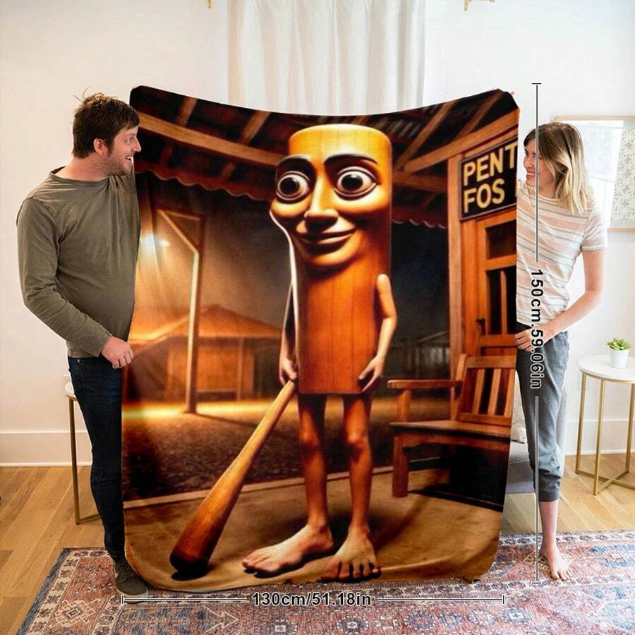 1 pieza Manta suave y cómoda con tema de dibujos animados de franela, con diseños de personajes de dibujos animados, uso versátil para sofá, cama, coche, oficina, camping, regalo perfecto para familiares y amigos