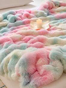 1pc Luxury Faux Fur Plush Blanket, Thick Double-Layer Soft Fluffy Throw Blanket With Cloud-Like Feeling, Suitable For Home, Living Room, Bedroom, Sofa - Multicolor - View 17