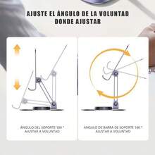 Soporte Celular Plegable Giratorio 360° para Escritorio - Accesorio Móvil Ajustable - Gris - Ver 8